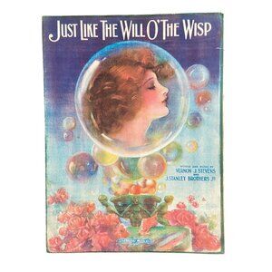 Just like the Will O' the Wisp 1919 Sheet Music Vernon Stevens